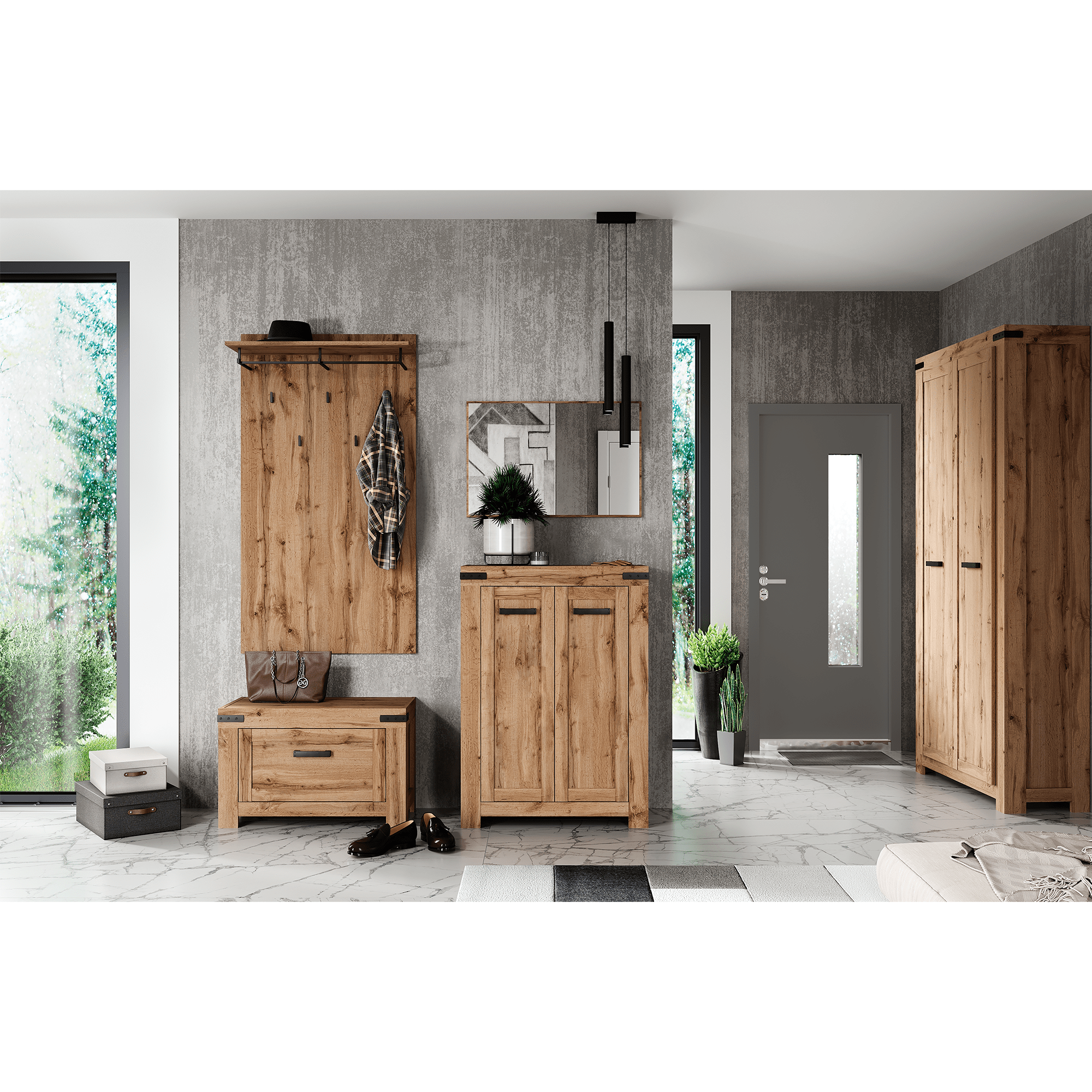 Comoda 2D/ 80, stejar wotan, MORATIZ — imaginea 3
