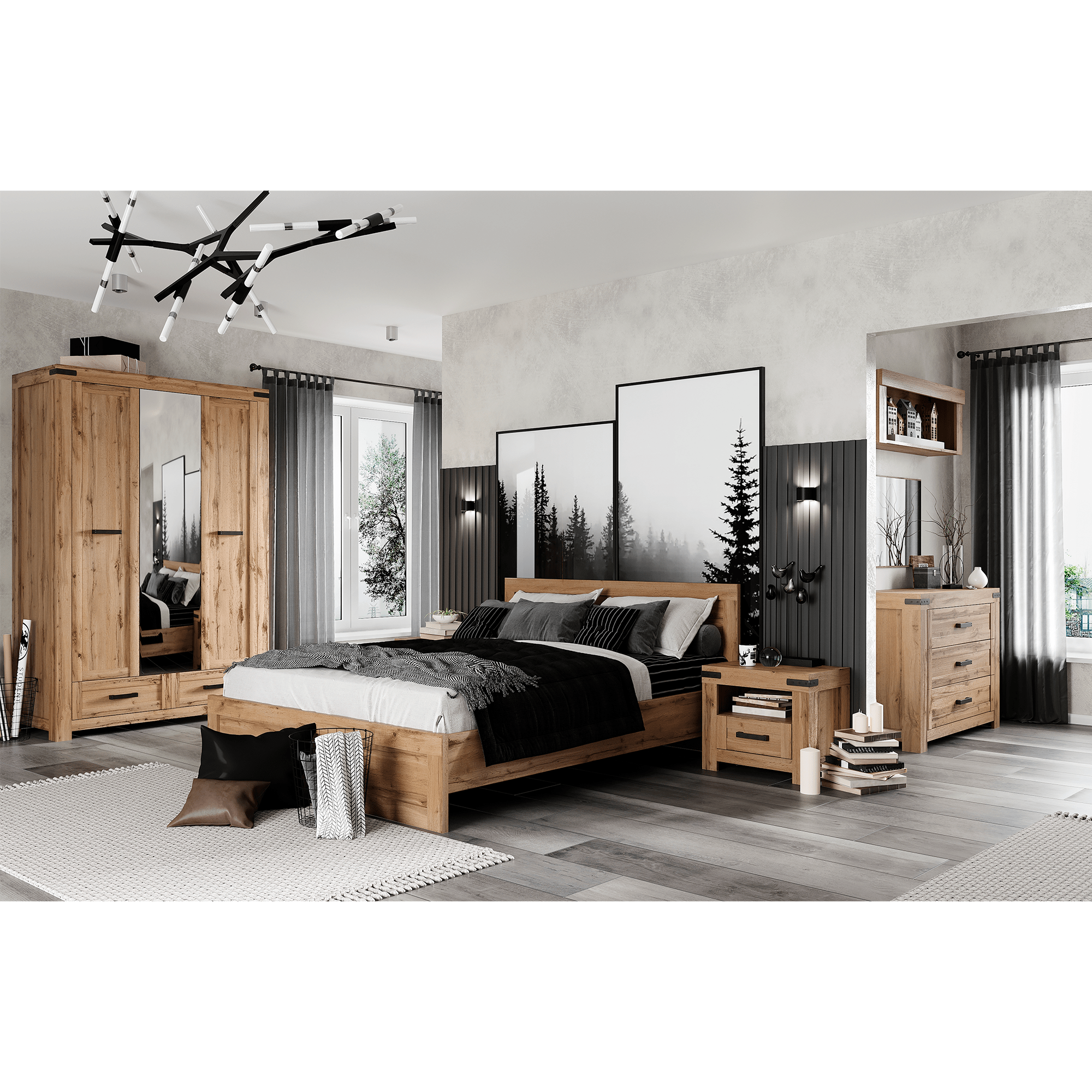 Comoda 3S, stejar wotan, MORATIZ — imaginea 2