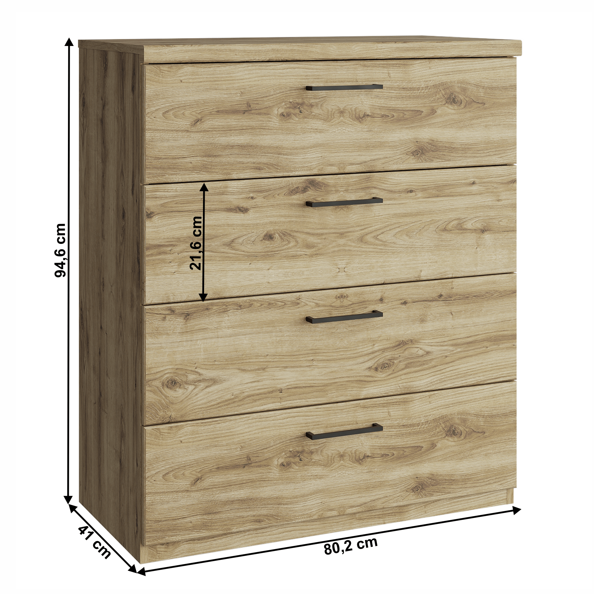 Comoda 4S, stejar navarra, DORSI — imaginea 2