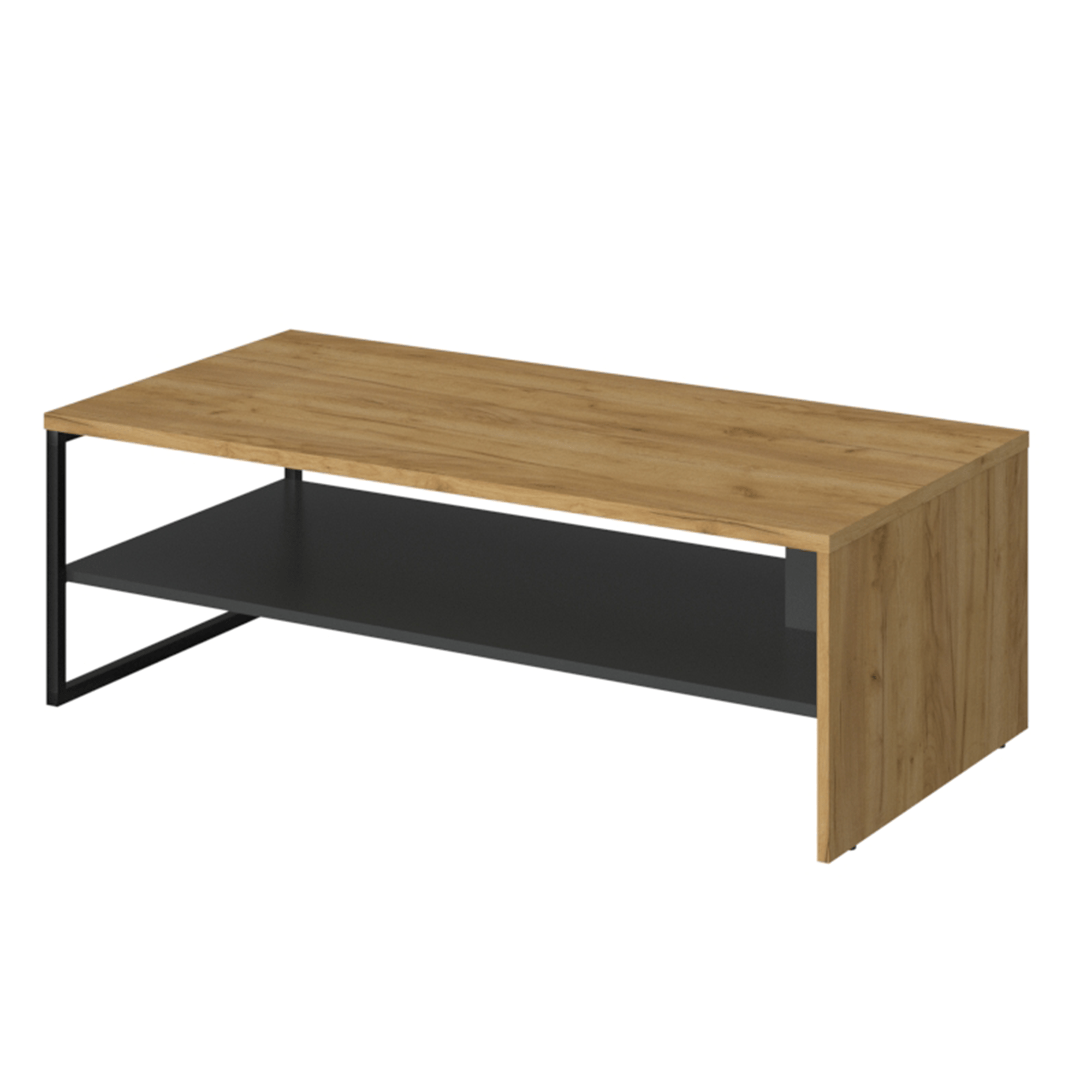 Masuta de cafea 120, stejar craf auriu/antracit, SANTANA — imaginea 2