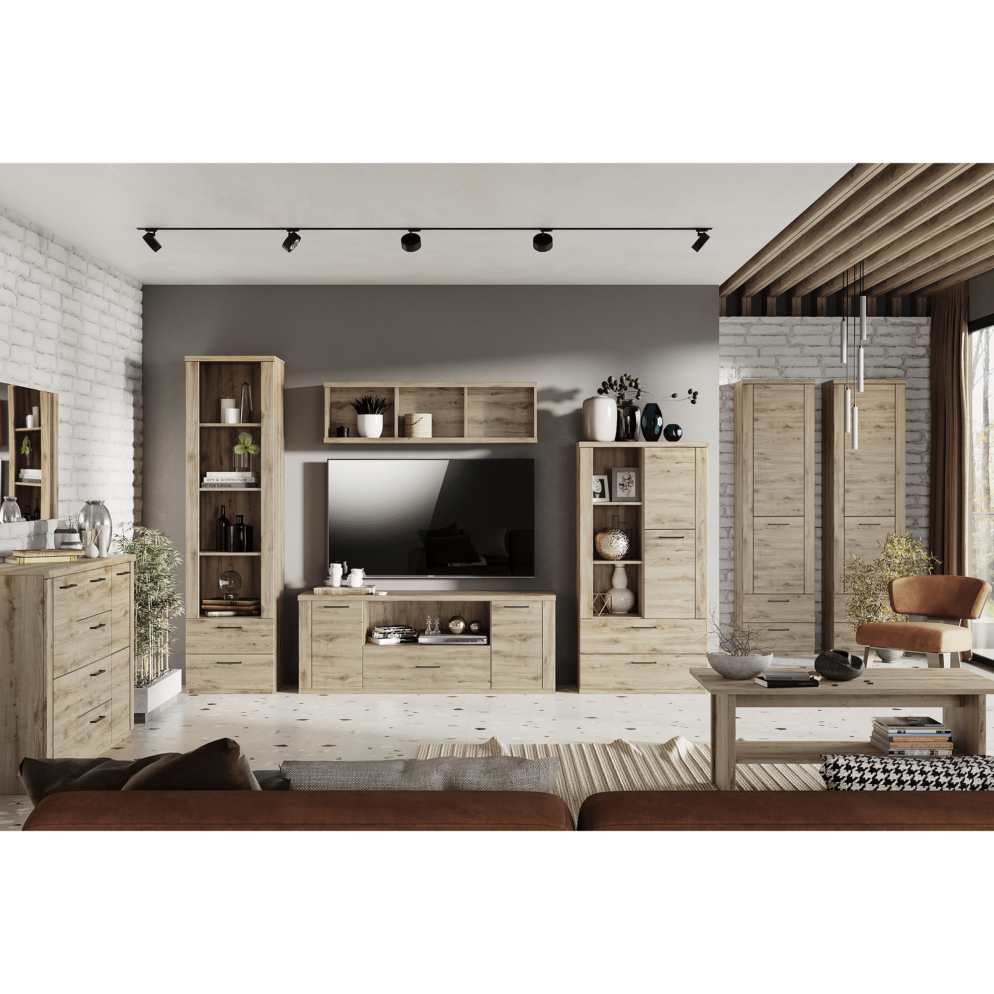 Comoda 2D4S, stejar navarra, DORSI — imaginea 4