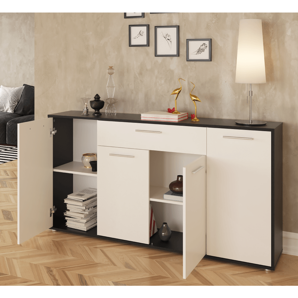Comoda, culoare alba / neagra, LUNIA — imaginea 2