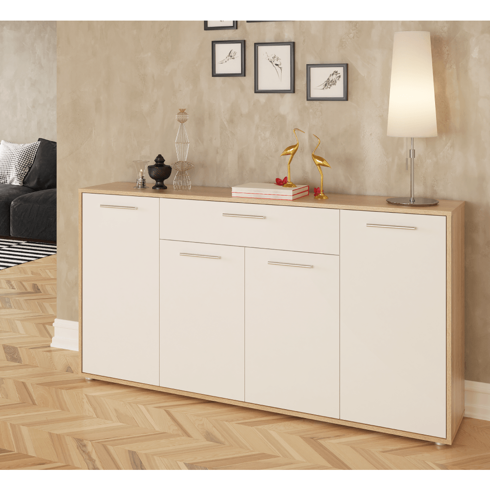 Comoda, culoare stejar sonoma / alba, LUNIA — imaginea 3