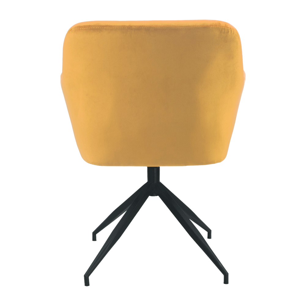 Scaun pivotant, tesatura de catifea mustar/ negru, VELEZA NEW — imaginea 4
