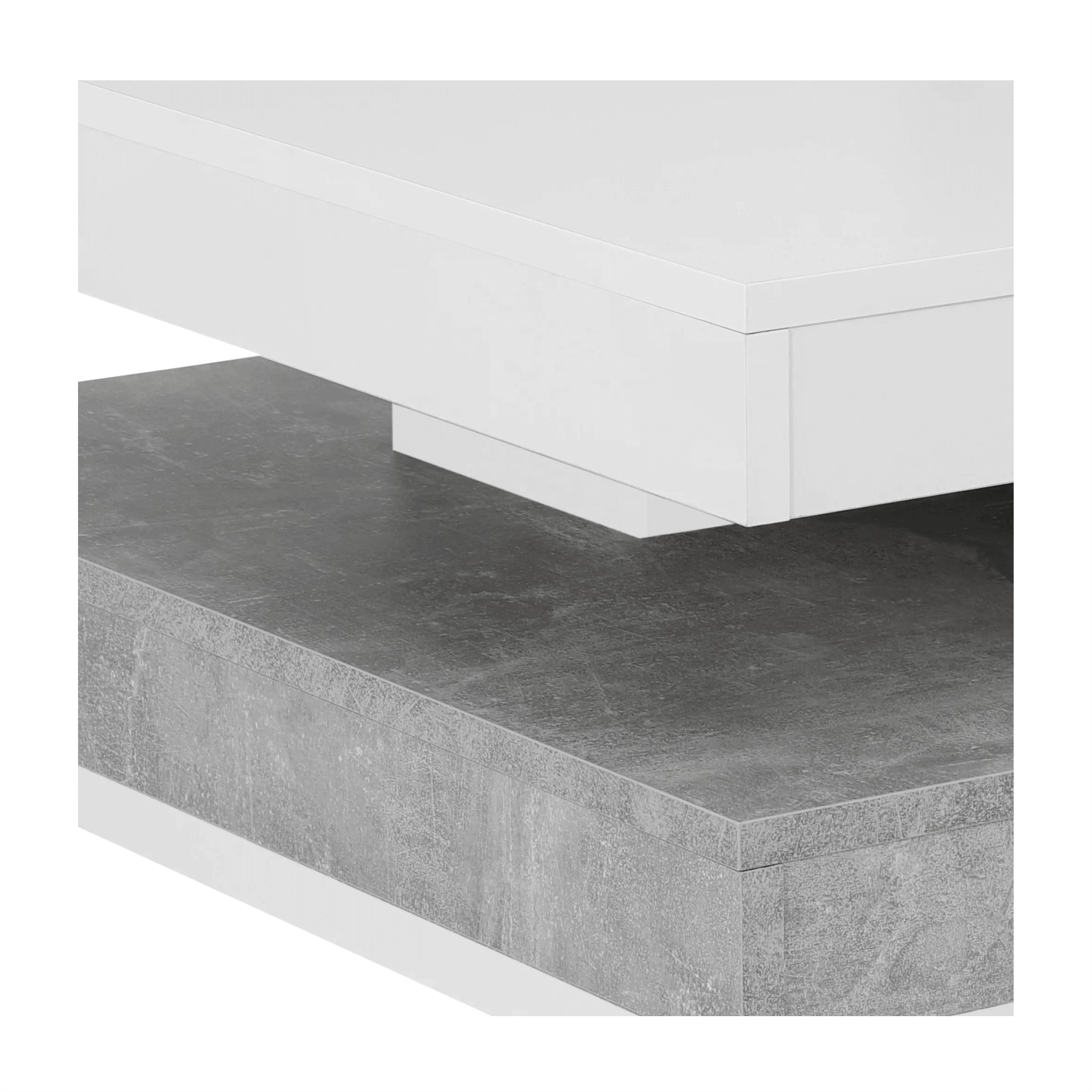 Masuta de cafea, culoare alba / beton, MANDY — imaginea 3
