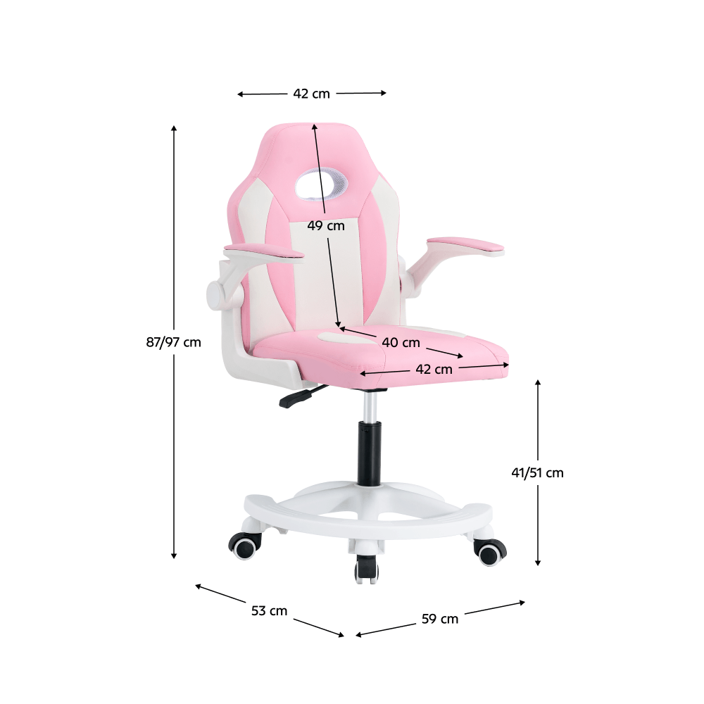 Scaun rotativ, roz / alb, ODELIA — imaginea 2