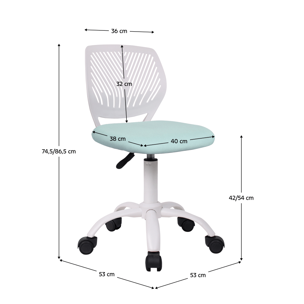 Scaun rotativ, neomint/alb, SELVA — imaginea 5
