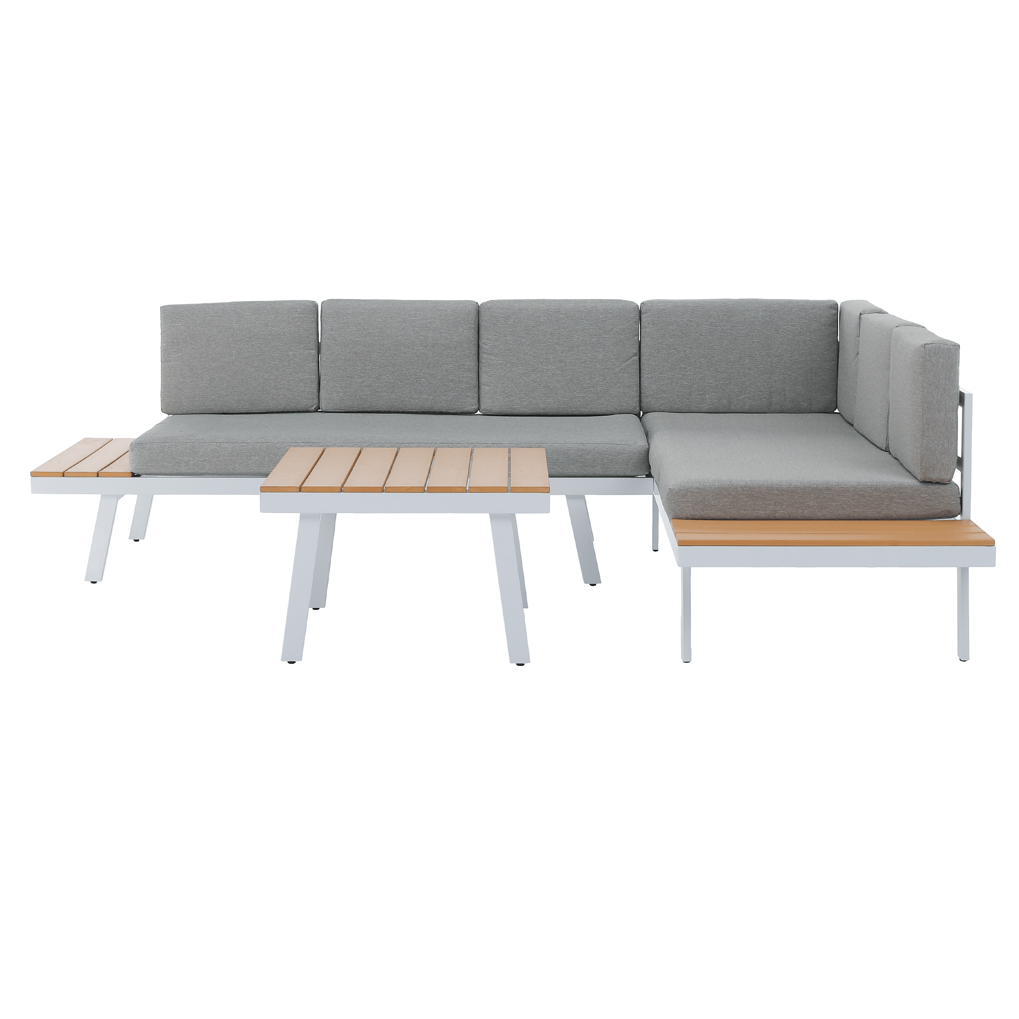 Set de gradina, otel alb /stejar / gri deschis, PELOR — imaginea 4
