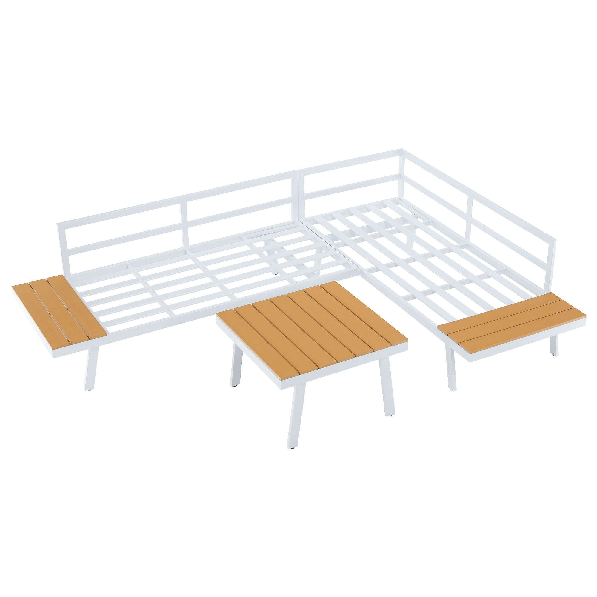 Set de gradina, otel alb /stejar / gri deschis, PELOR — imaginea 5