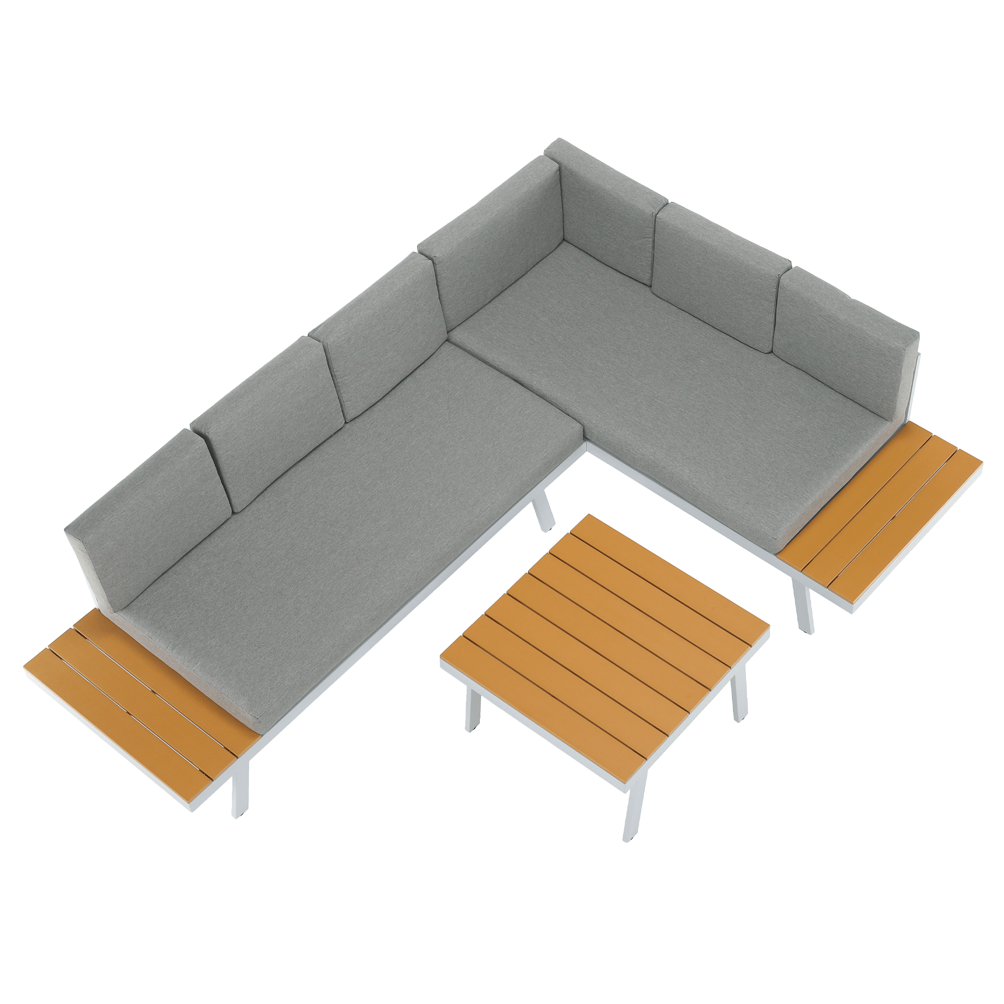 Set de gradina, otel alb /stejar / gri deschis, PELOR — imaginea 6