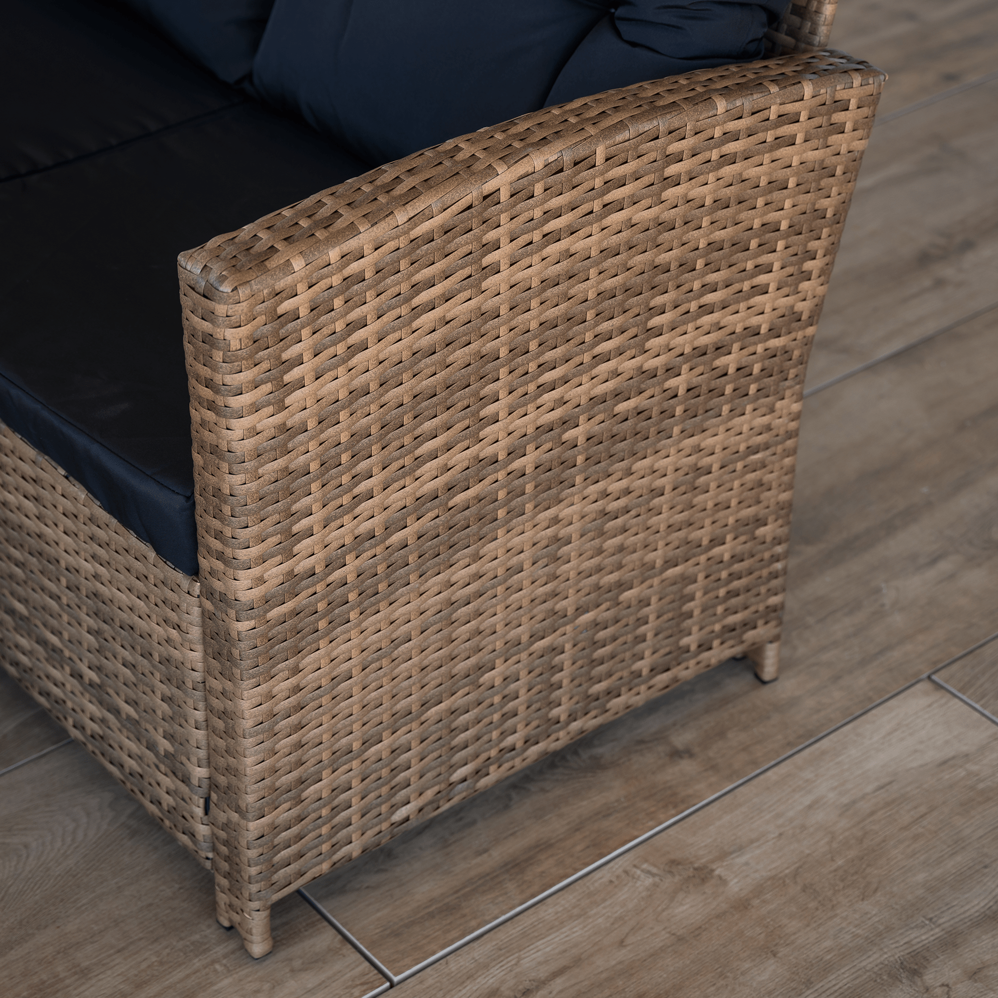 Set de gradina din ratan, maro deschis / negru, MADUL — imaginea 8