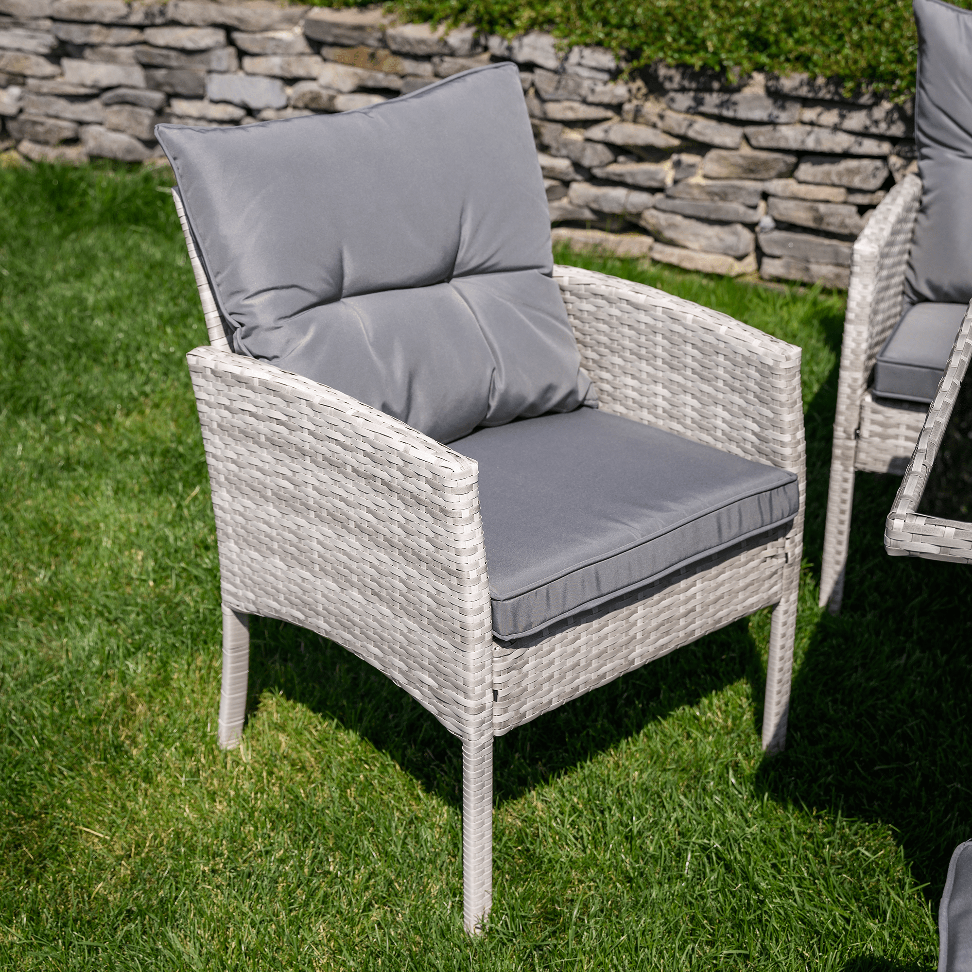 Set de gradina din ratan, gri deschis, LALEN — imaginea 4