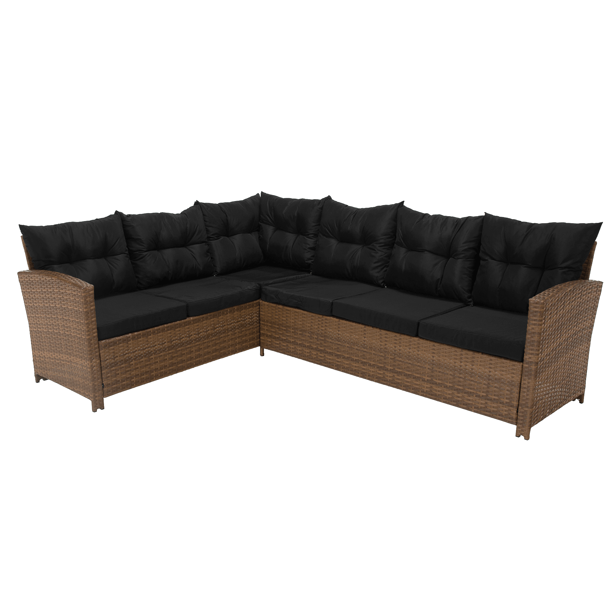 Set de gradina din ratan, maro deschis / negru, MADUL — imaginea 16