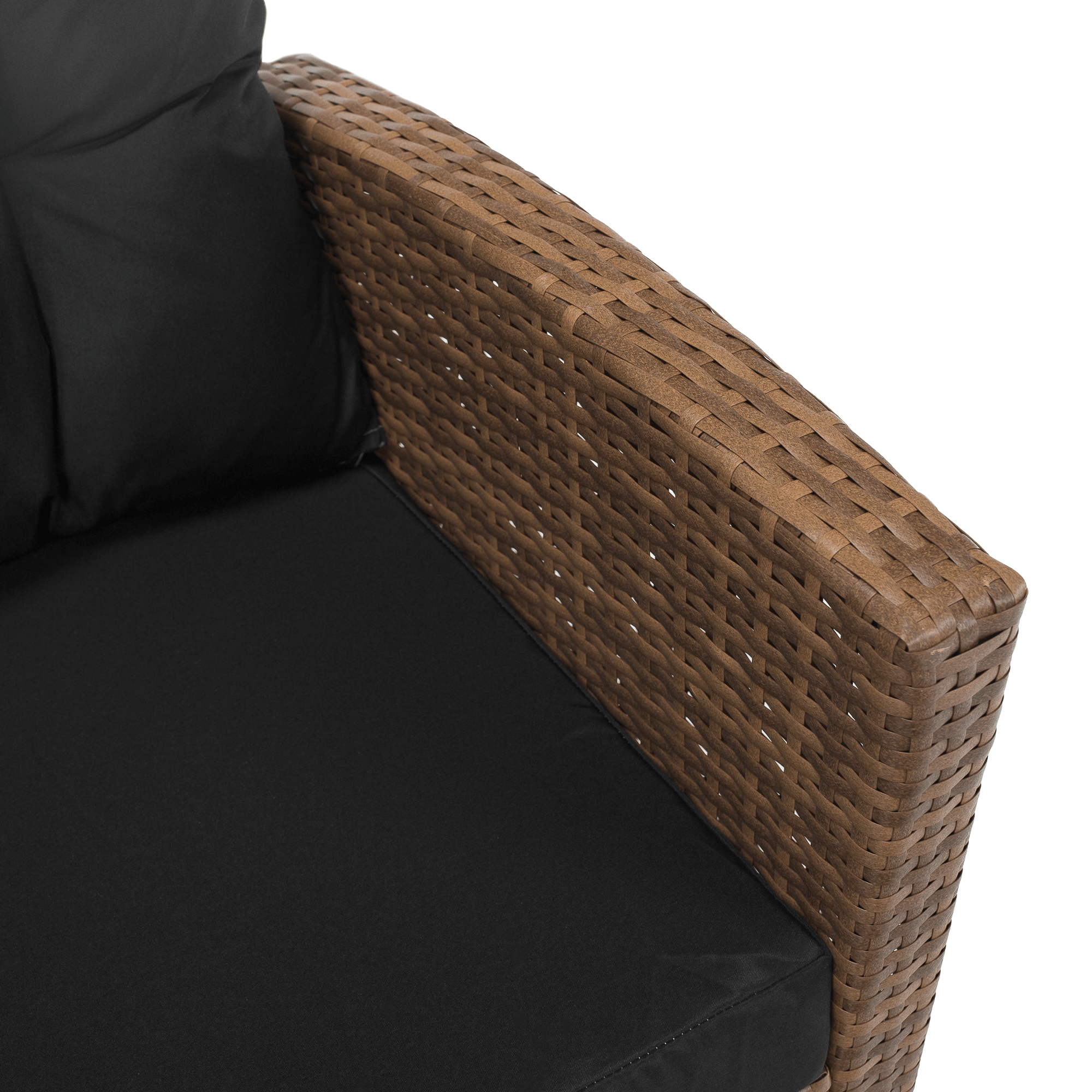 Set de gradina din ratan, maro deschis / negru, MADUL — imaginea 17