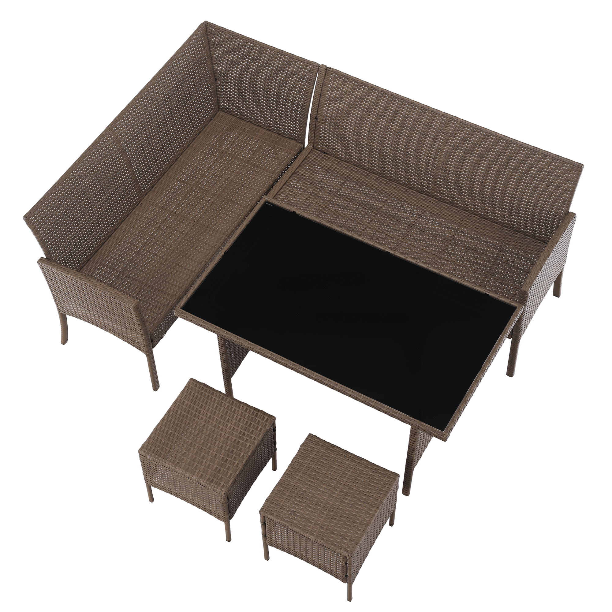 Set de gradina din ratan, culoare naturala / gri deschis, RANDI — imaginea 6