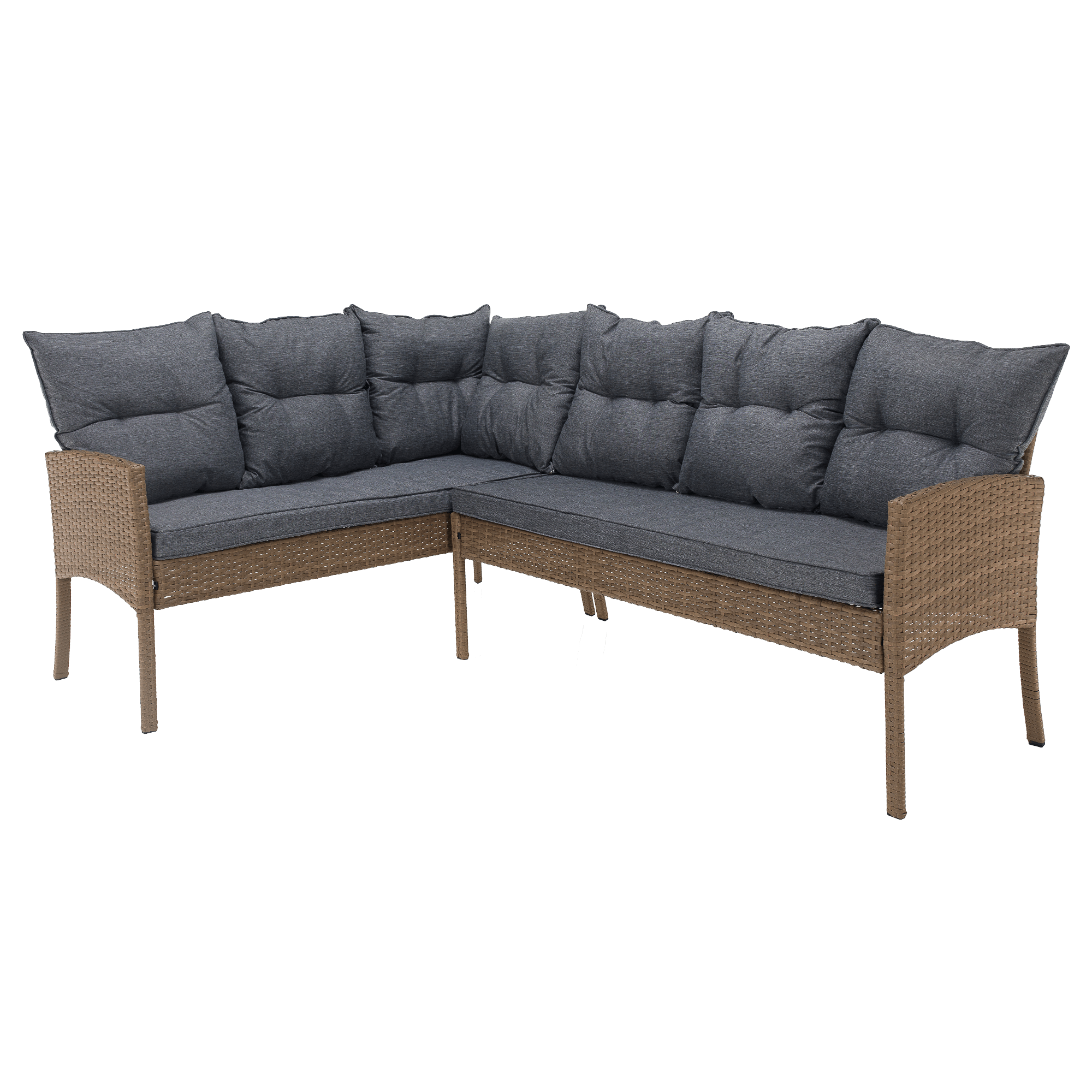 Set de gradina din ratan, culoare naturala / gri deschis, RANDI — imaginea 8