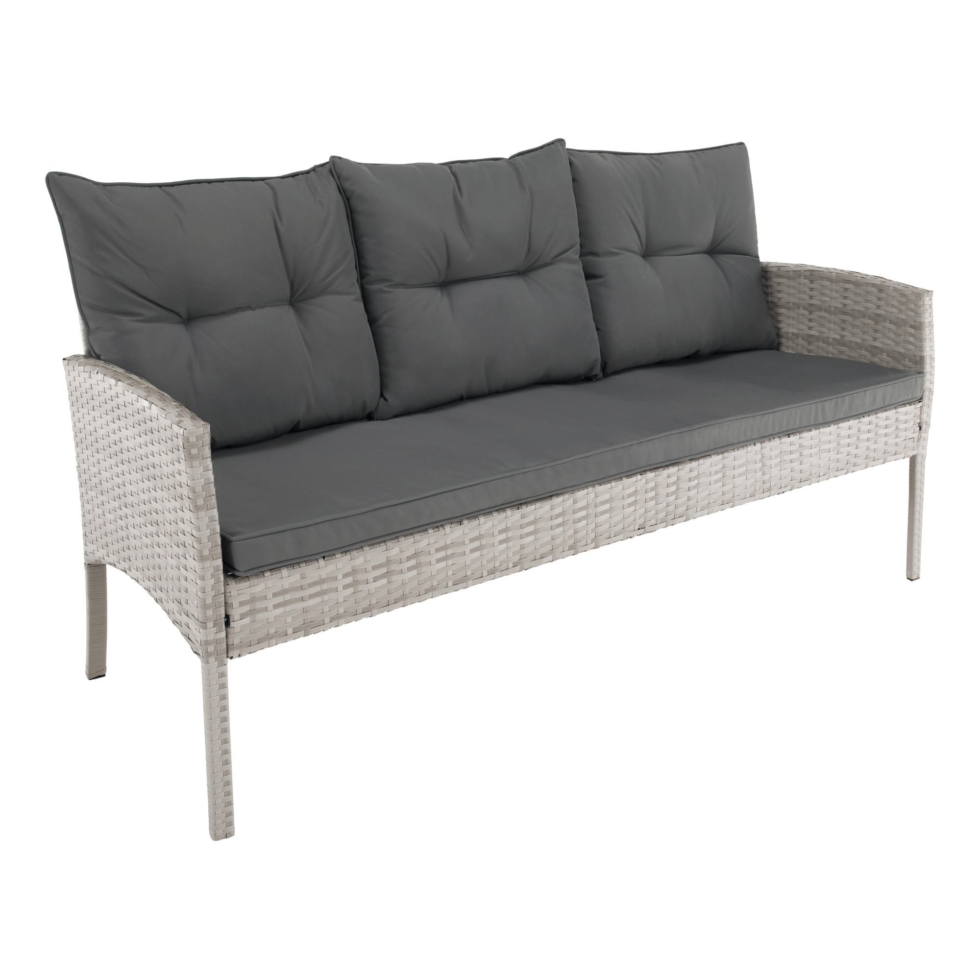 Set de gradina din ratan, gri deschis, LALEN — imaginea 9