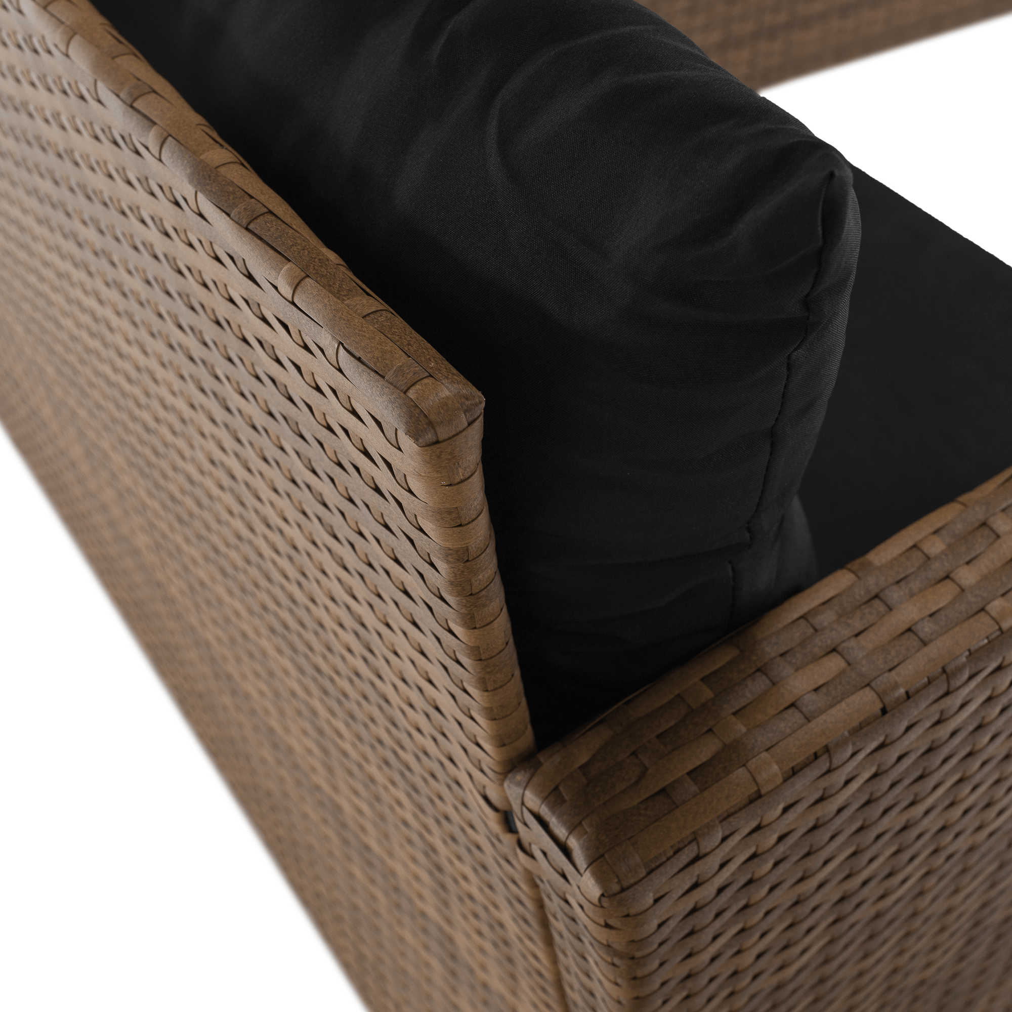 Set de gradina din ratan, maro deschis / negru, MADUL — imaginea 20