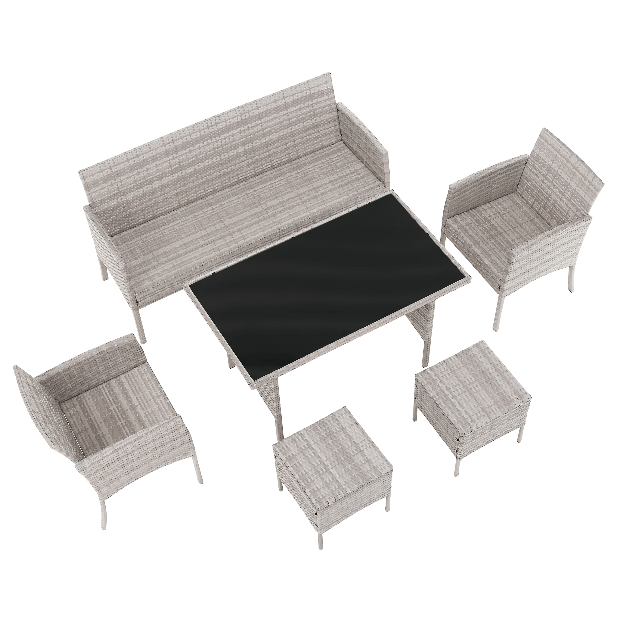 Set de gradina din ratan, gri deschis, LALEN — imaginea 11