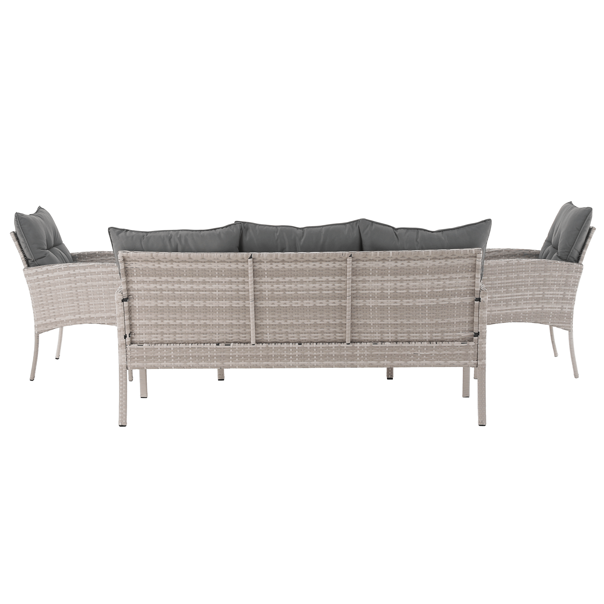 Set de gradina din ratan, gri deschis, LALEN — imaginea 12