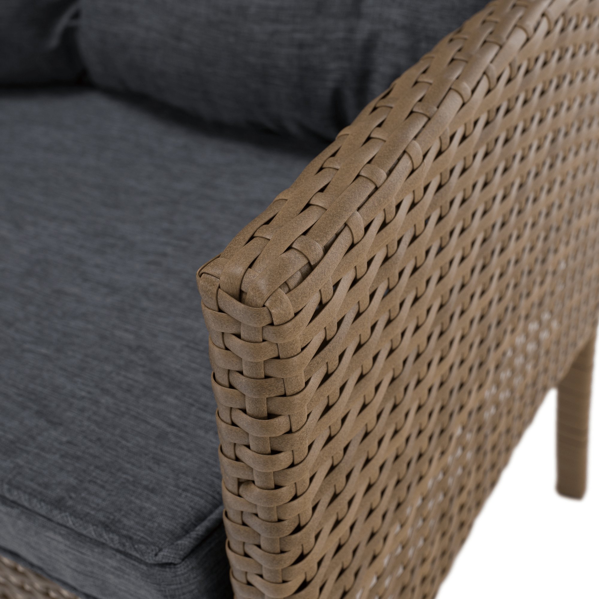 Set de gradina din ratan, culoare naturala / gri deschis, RANDI — imaginea 11