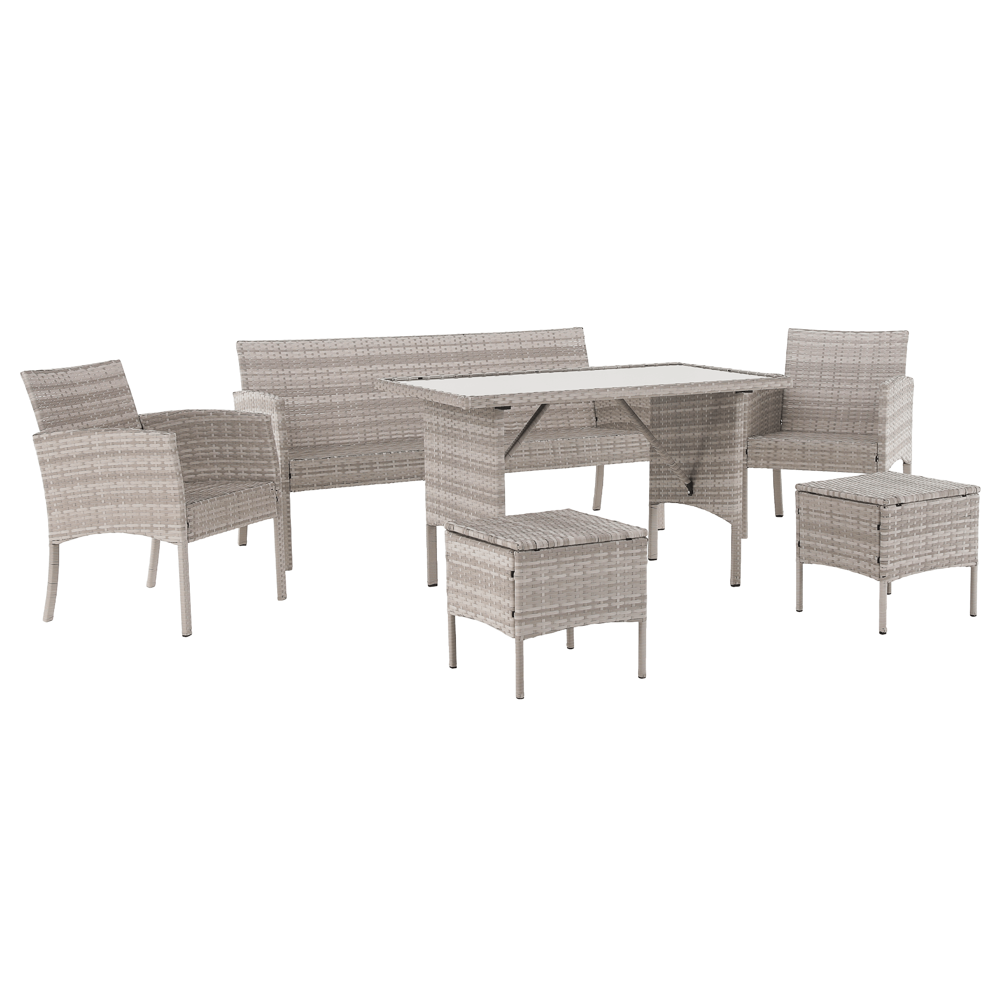 Set de gradina din ratan, gri deschis, LALEN — imaginea 13
