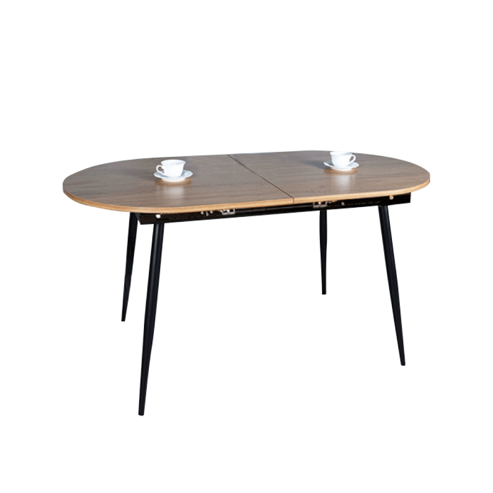 Masa dining, pliabila, stejar / neagra 150-190x75 cm, TAMERON — imaginea 3