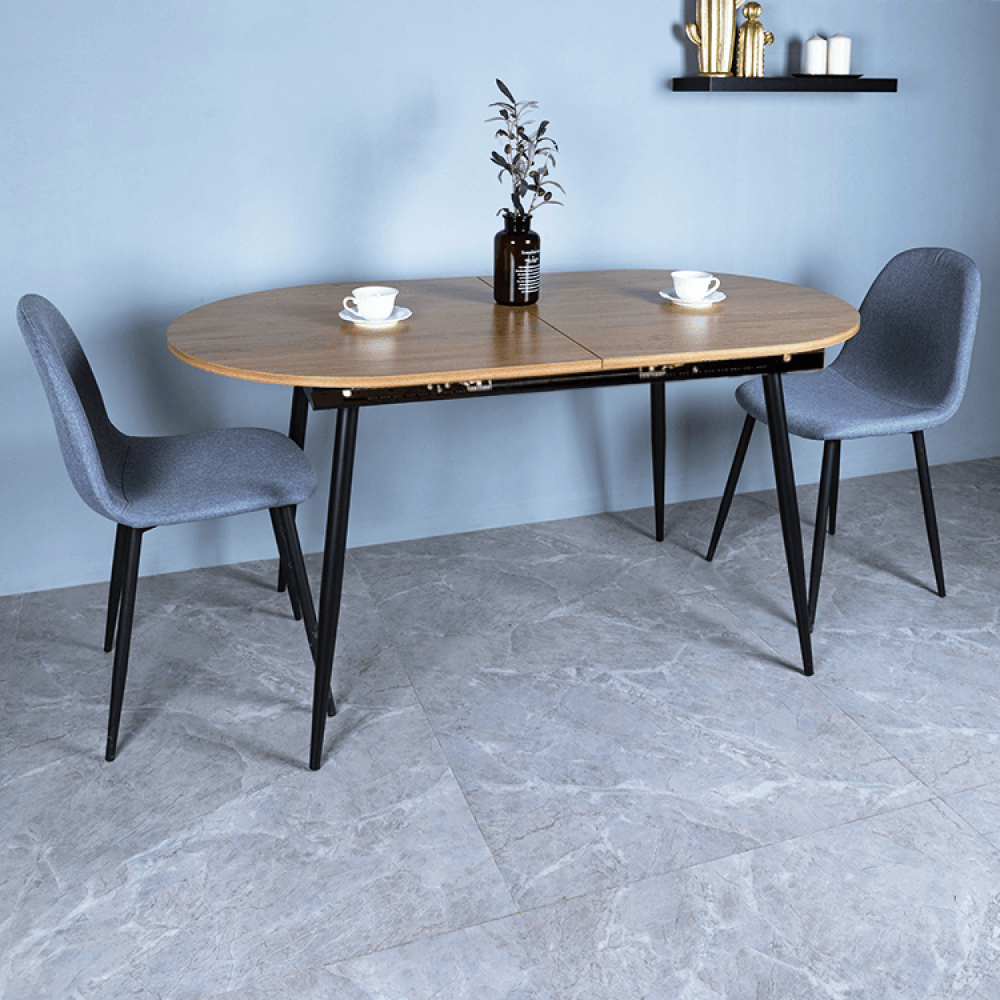 Masa dining, pliabila, stejar / neagra 150-190x75 cm, TAMERON — imaginea 7