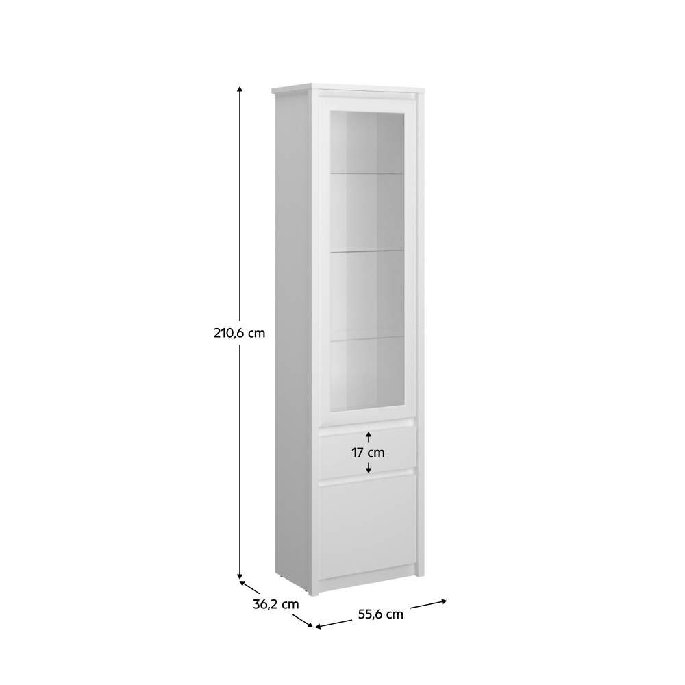 Vitrina 1D1W1S, alba, ERODIN — imaginea 2
