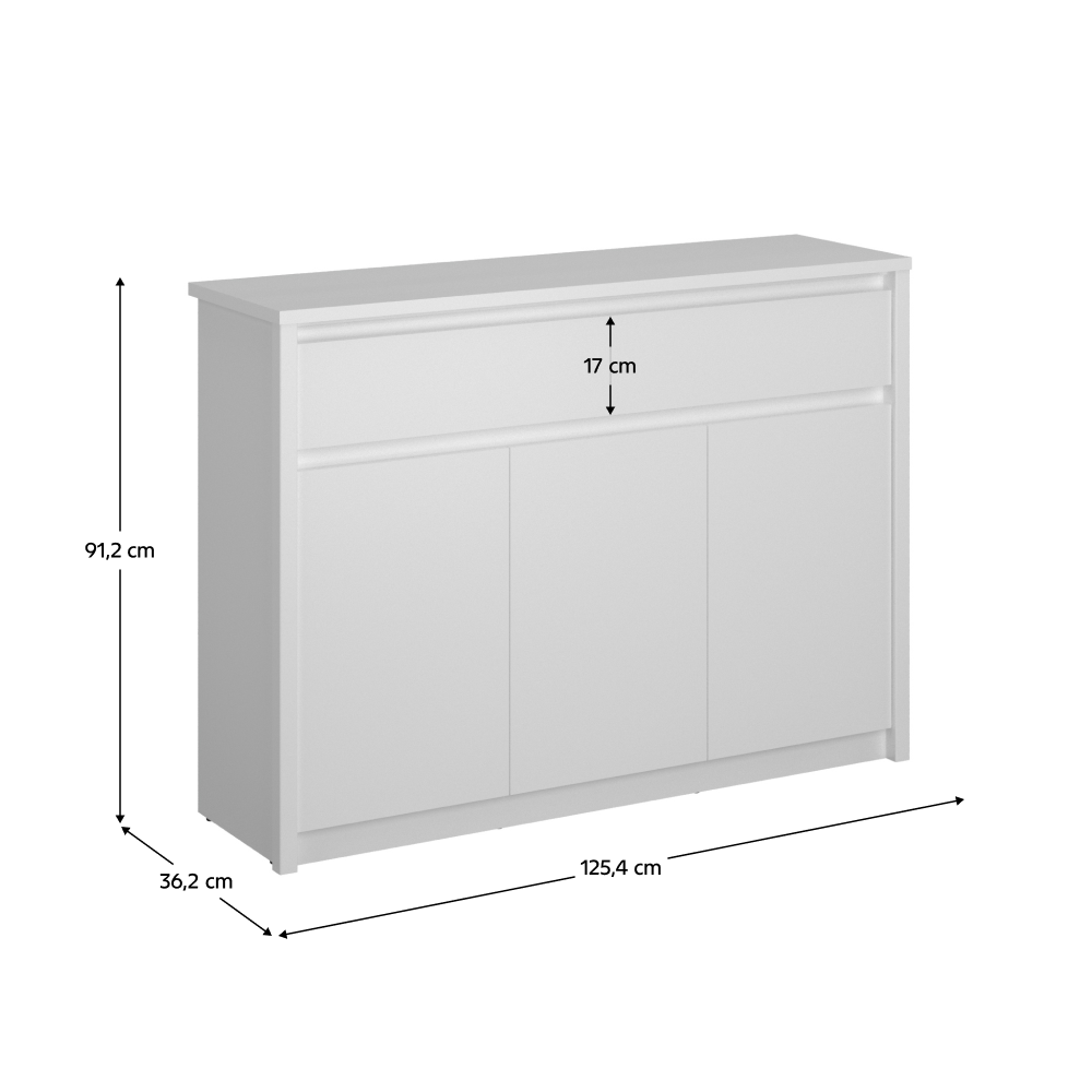Comoda 3D2S, alba, ERODIN — imaginea 2