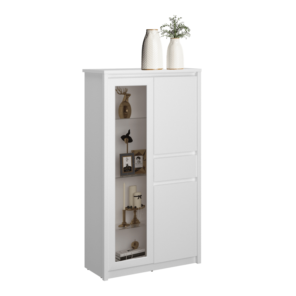 Vitrina joasa 2D1W1S, alba, ERODIN — imaginea 3