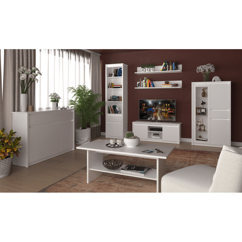 Vitrina joasa 2D1W1S, alba, ERODIN — imaginea 5