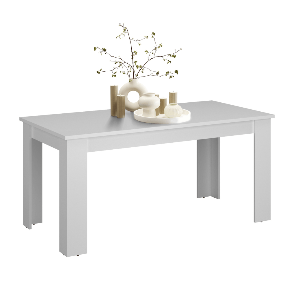 Masa dining extensibila, alba, 160-210x90 cm, ERODIN — imaginea 4