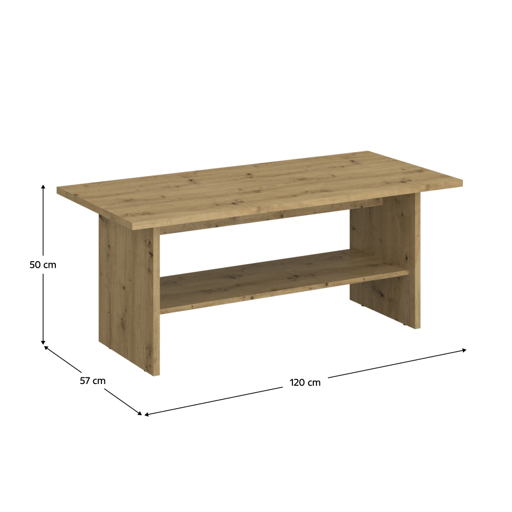 Masuta de cafea 120, stejar Artisan, AIRON — imaginea 3