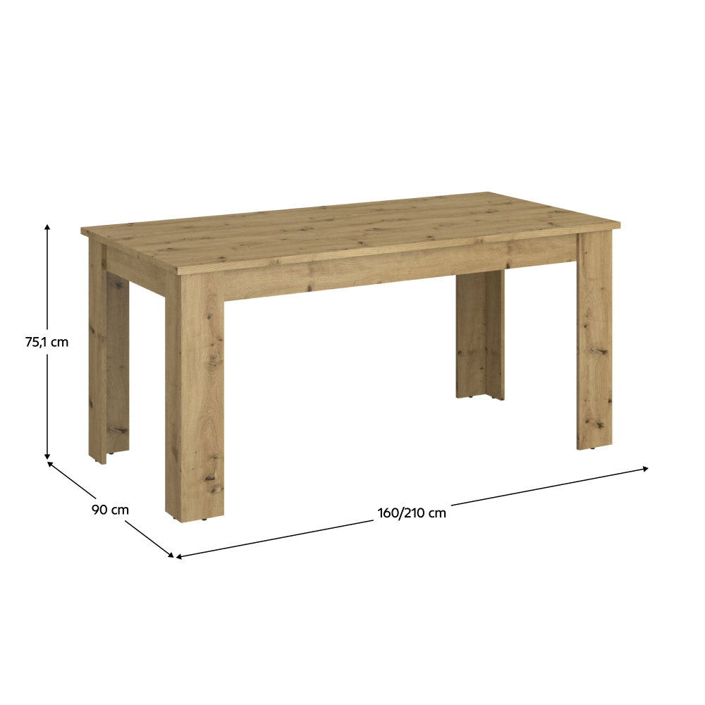 Masa dining extensibila, stejar Artisan, 160-210x90 cm, AIRON — imaginea 2