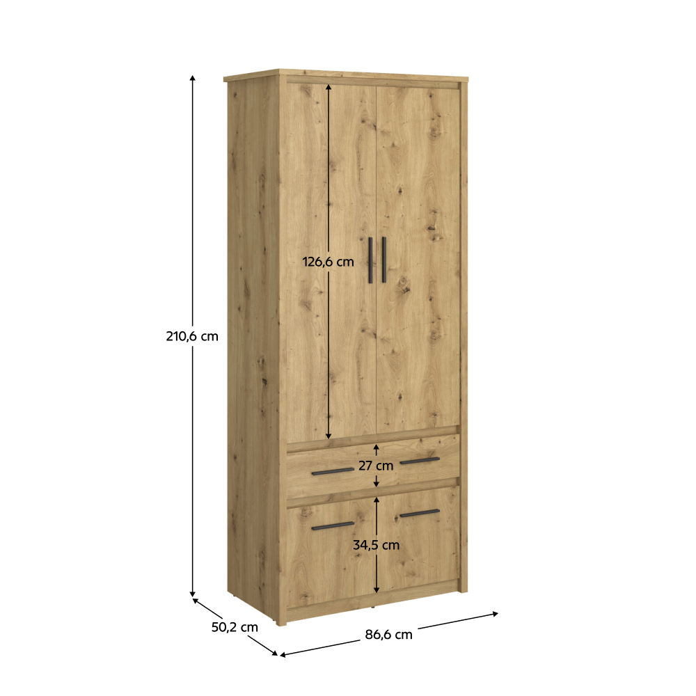 Dulap 4D1S/50, stejar Artisan, AIRON — imaginea 7