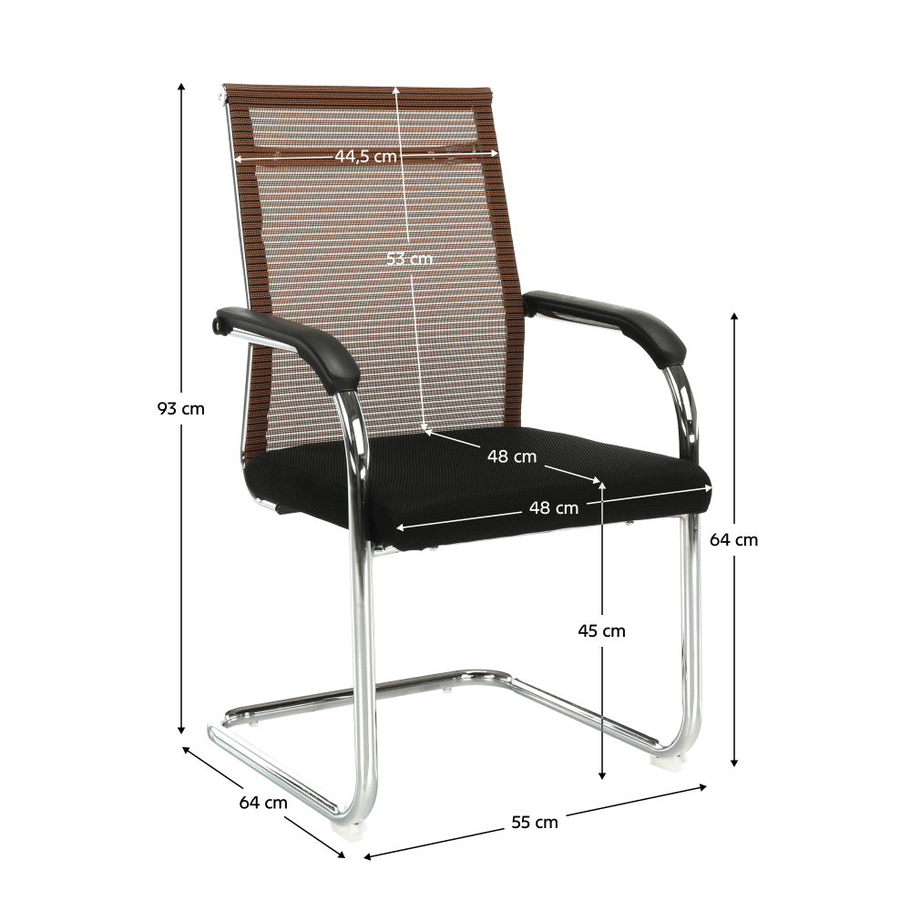 Scaun de sedinta, negru/maro, ESIN — imaginea 2