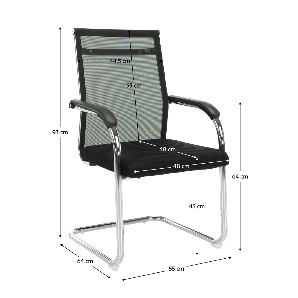 Scaun de sedinta, negru/argintiu, ESIN — imaginea 2