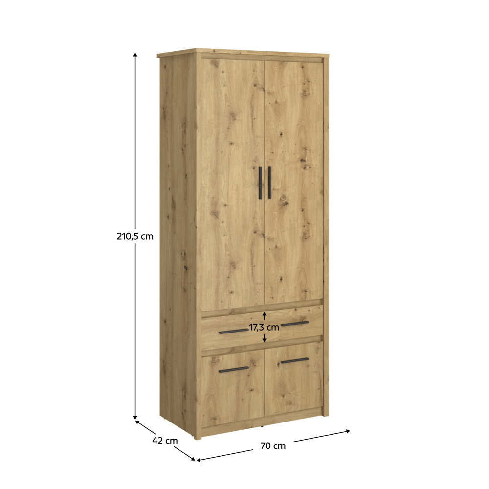 Dulap 4D1S/40, stejar Artisan, AIRON — imaginea 6