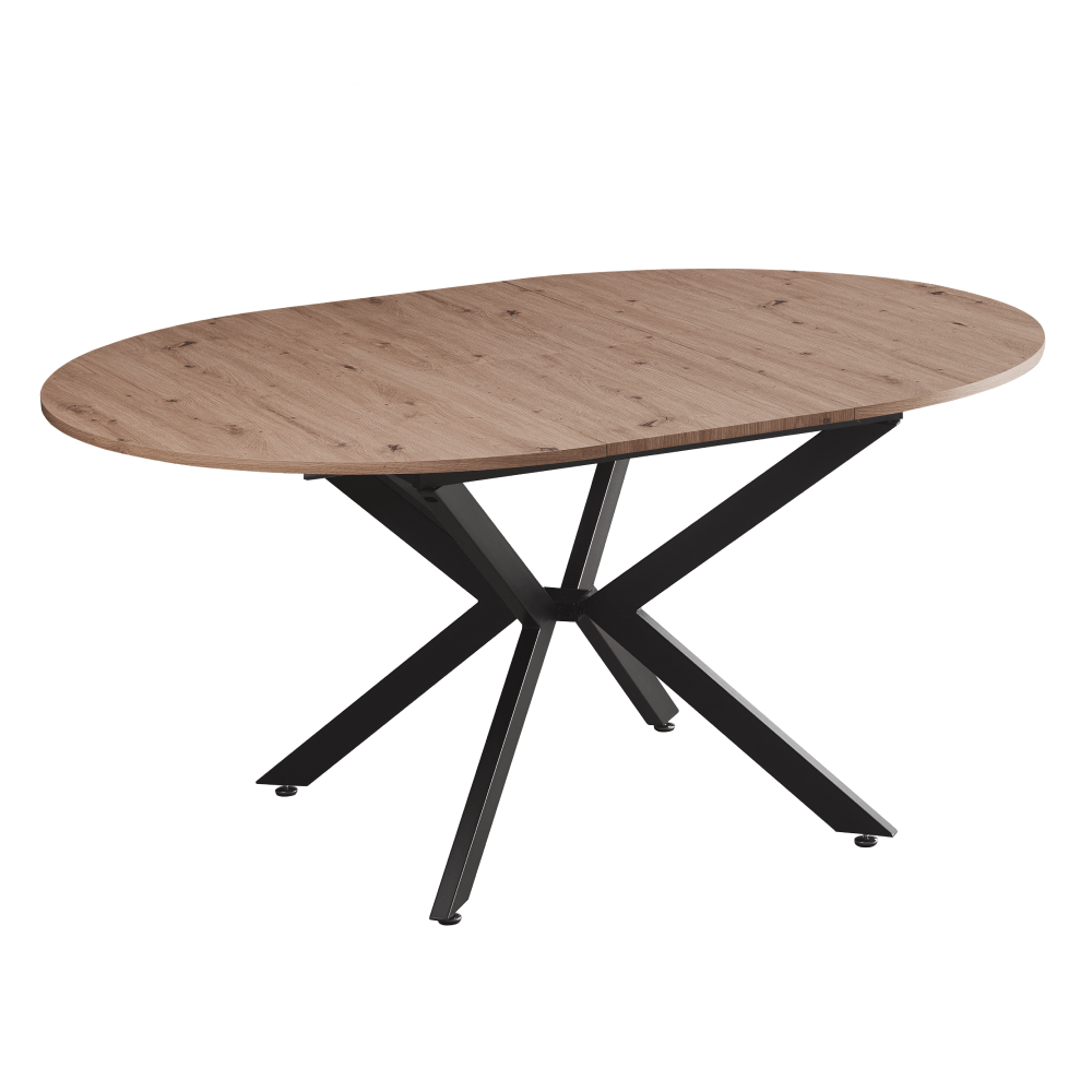 Masa extensibila de dining, stejar artisan / neagra, 100x100-140x75 cm, ABERO TIP 1 — imaginea 2