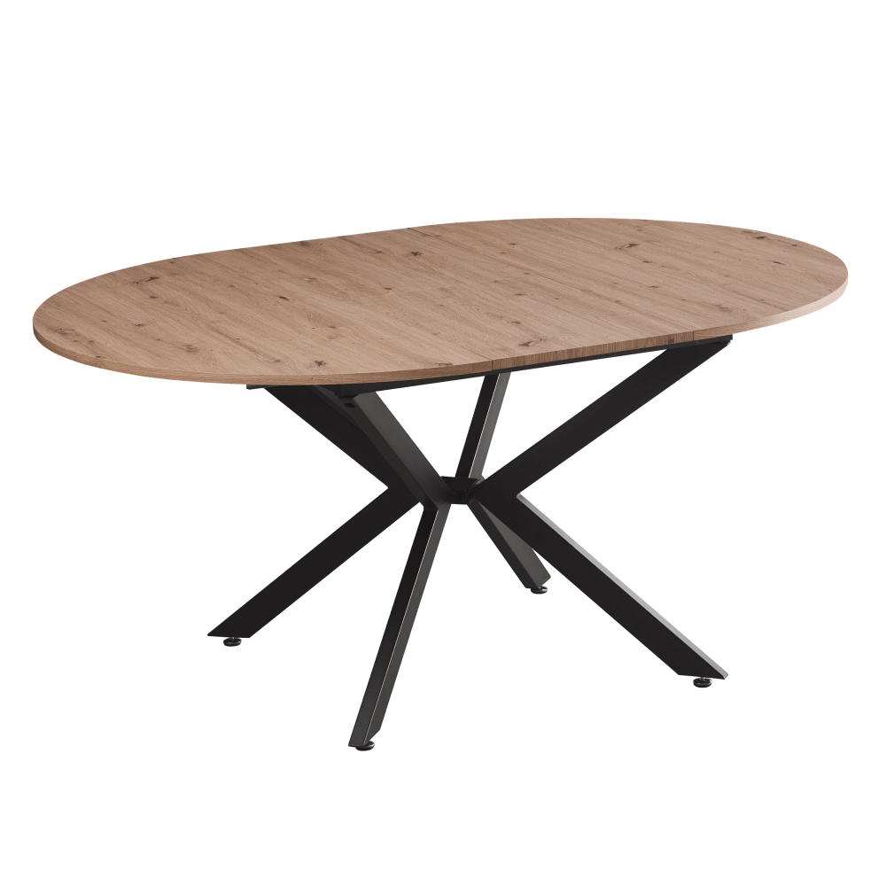 Masa dining extensibila, stejar artisan / neagra, 120x120-160x75 cm, ABERO TIP 2 — imaginea 2
