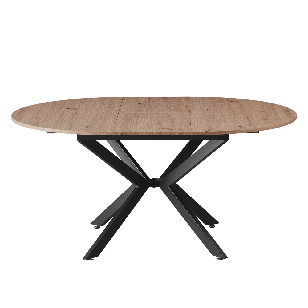 Masa dining extensibila, stejar artisan / neagra, 120x120-160x75 cm, ABERO TIP 2 — imaginea 3