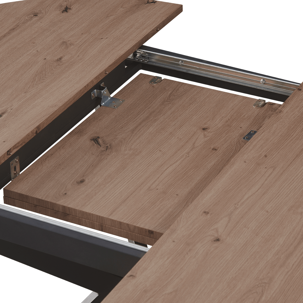 Masa extensibila de dining, stejar artisan / neagra, 100x100-140x75 cm, ABERO TIP 1 — imaginea 5