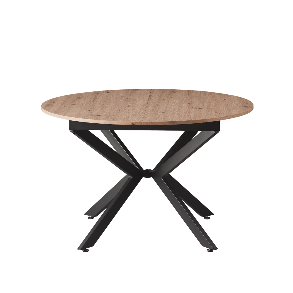 Masa dining extensibila, stejar artisan / neagra, 120x120-160x75 cm, ABERO TIP 2 — imaginea 4