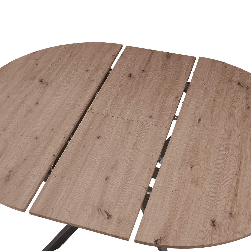 Masa dining extensibila, stejar artisan / neagra, 120x120-160x75 cm, ABERO TIP 2 — imaginea 5