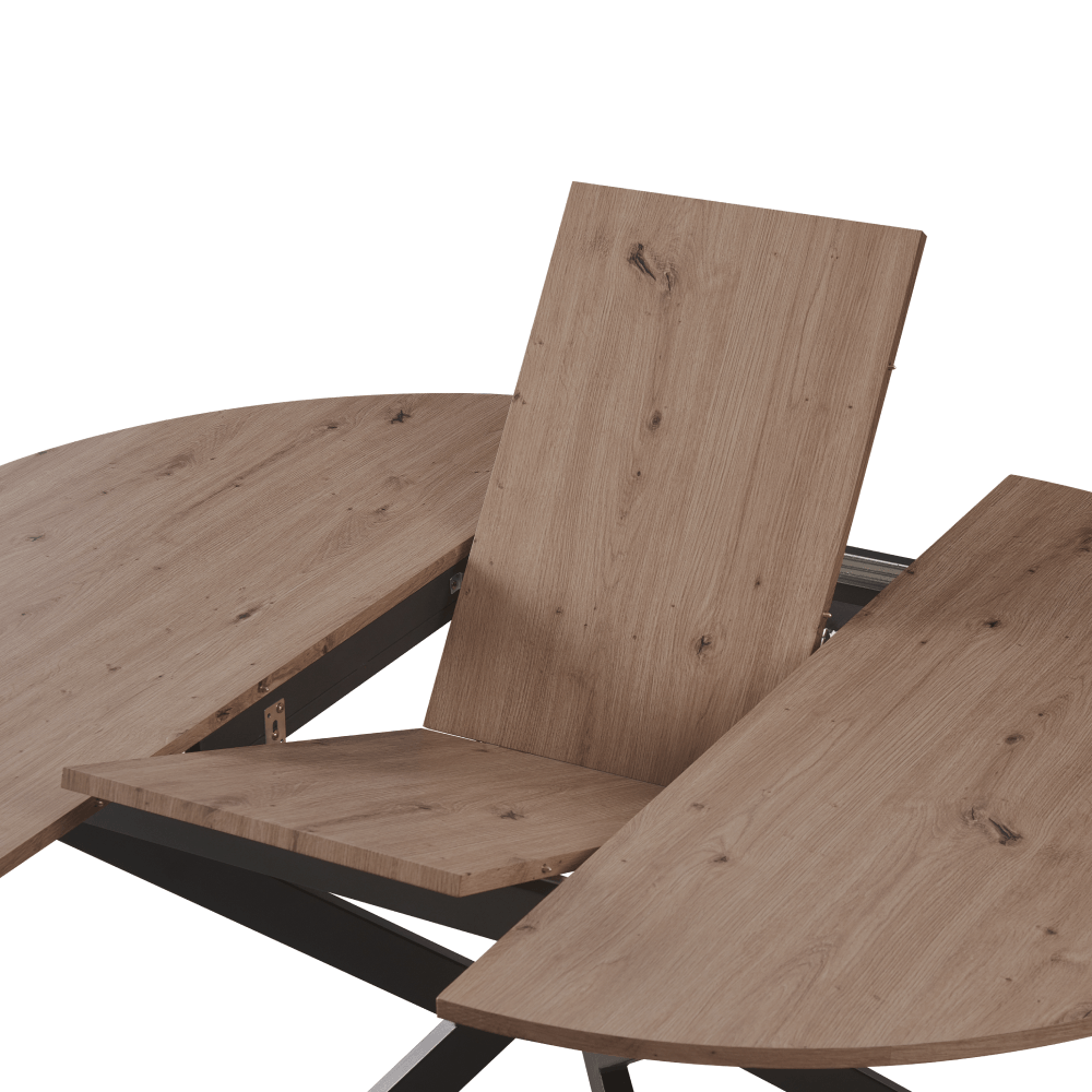 Masa dining extensibila, stejar artisan / neagra, 120x120-160x75 cm, ABERO TIP 2 — imaginea 6