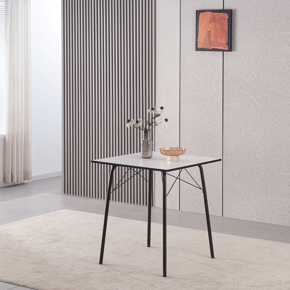 Masa dining, alba / neagra, 70x70x75 cm, NALAK TIP 1 — imaginea 6
