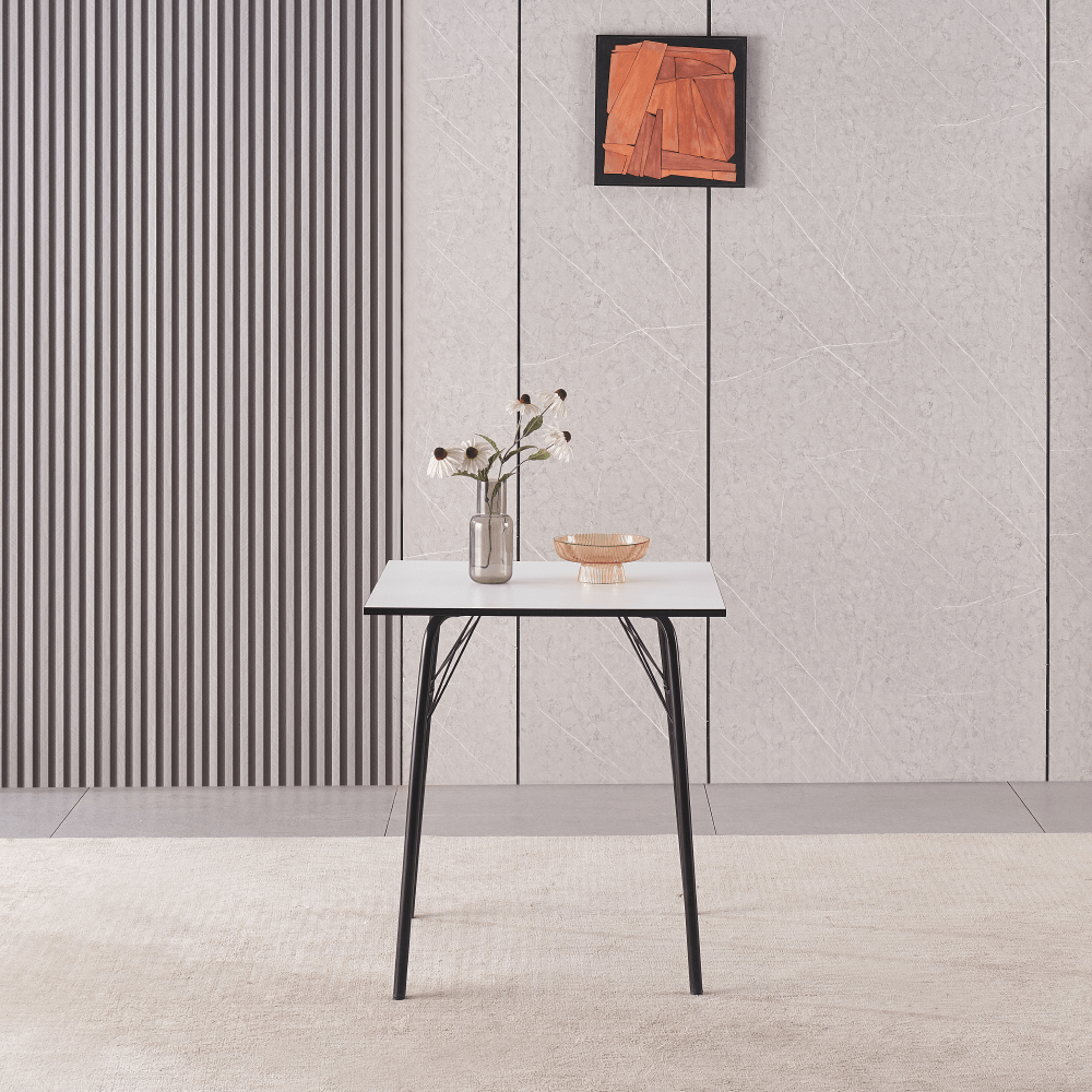 Masa dining, alba / neagra, 70x70x75 cm, NALAK TIP 1 — imaginea 7