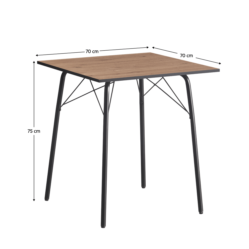 Masa dining, stejar artisan / neagra, 70x70x75 cm, NALAK TIP 1 — imaginea 8