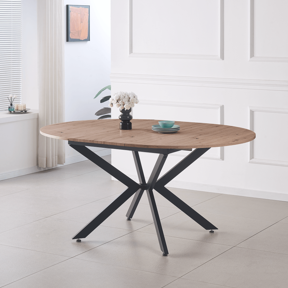 Masa dining extensibila, stejar artisan / neagra, 120x120-160x75 cm, ABERO TIP 2 — imaginea 10